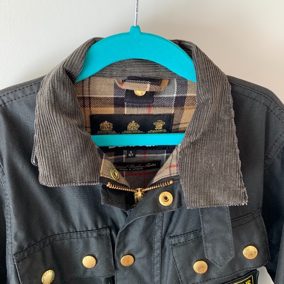 BARBOUR INTL BOYS/GIRLS WAXED JACKET/RAINCOAT